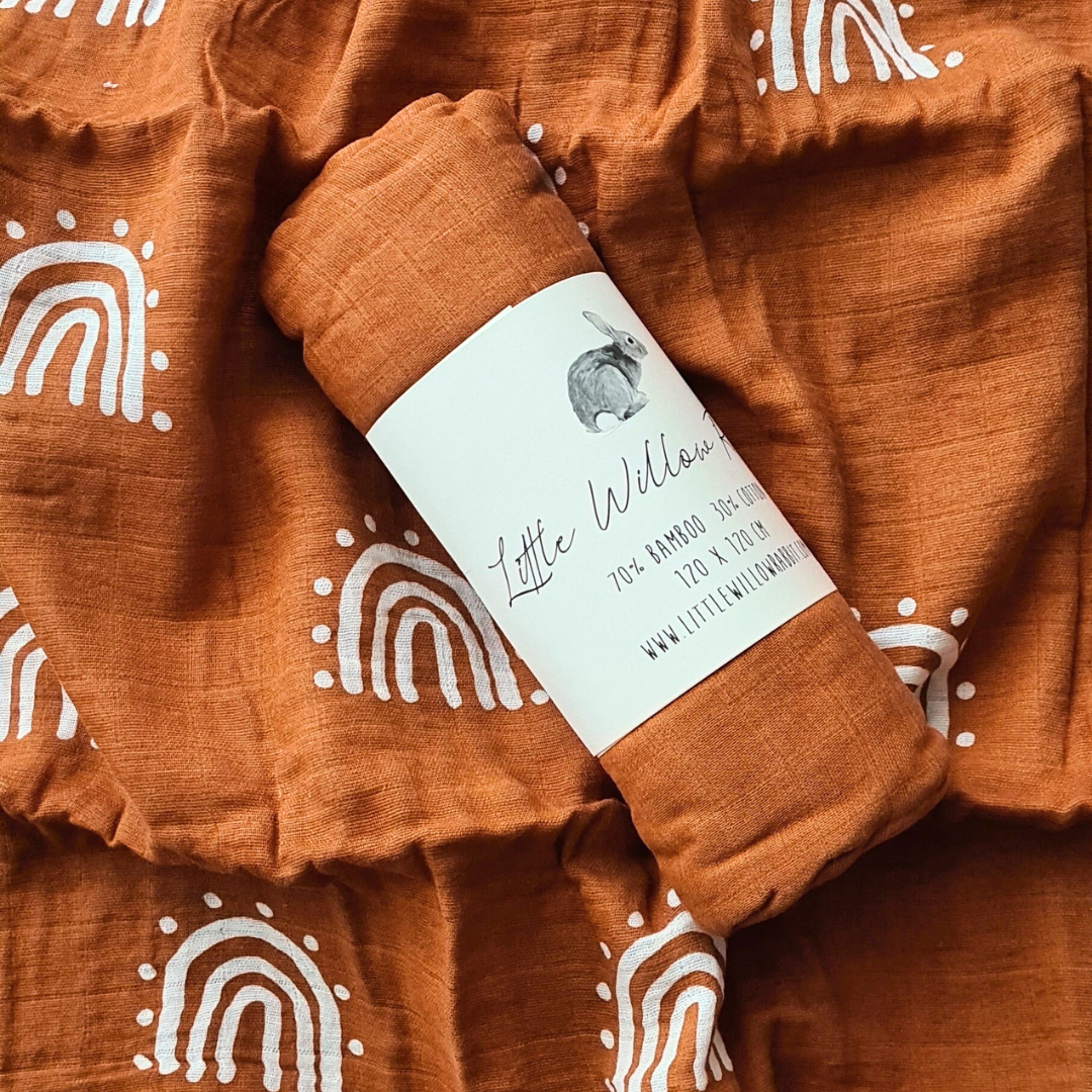rust coloured swaddle
